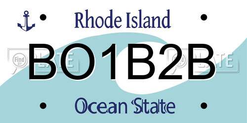 BO1B2B Rhode Island License Plate