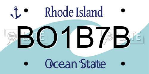 BO1B7B Rhode Island License Plate