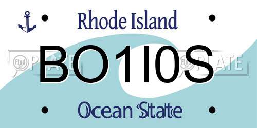 BO1I0S Rhode Island License Plate