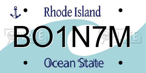 BO1N7M Rhode Island License Plate