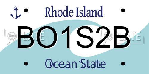 BO1S2B Rhode Island License Plate