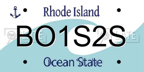 BO1S2S Rhode Island License Plate