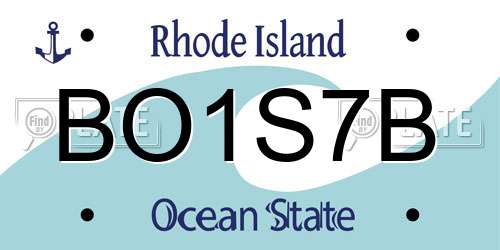 BO1S7B Rhode Island License Plate