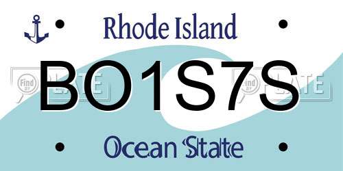 BO1S7S Rhode Island License Plate