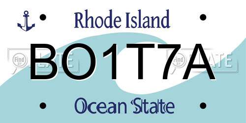 BO1T7A Rhode Island License Plate