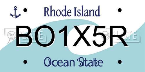 BO1X5R Rhode Island License Plate