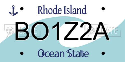 BO1Z2A Rhode Island License Plate