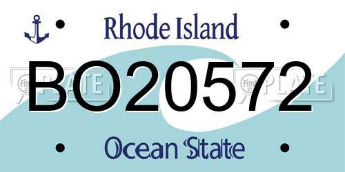 BO20572 Rhode Island License Plate