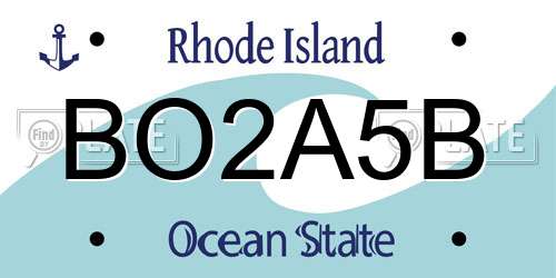 BO2A5B Rhode Island License Plate