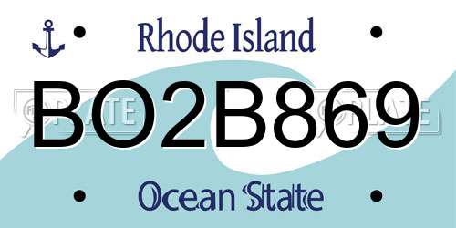 BO2B869 Rhode Island License Plate