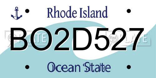 BO2D527 Rhode Island License Plate
