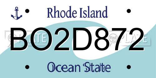 BO2D872 Rhode Island License Plate