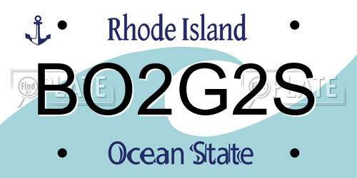 BO2G2S Rhode Island License Plate