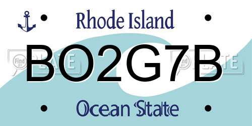 BO2G7B Rhode Island License Plate