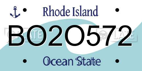 BO2O572 Rhode Island License Plate