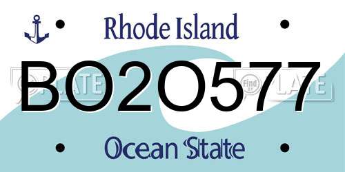 BO2O577 Rhode Island License Plate