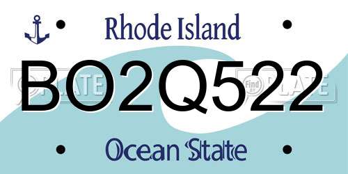 BO2Q522 Rhode Island License Plate