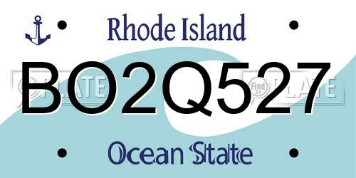BO2Q527 Rhode Island License Plate