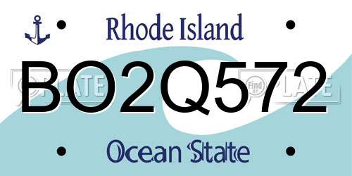 BO2Q572 Rhode Island License Plate