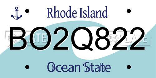 BO2Q822 Rhode Island License Plate