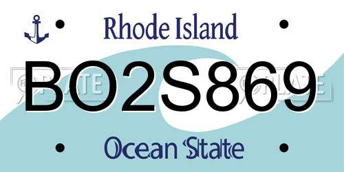 BO2S869 Rhode Island License Plate