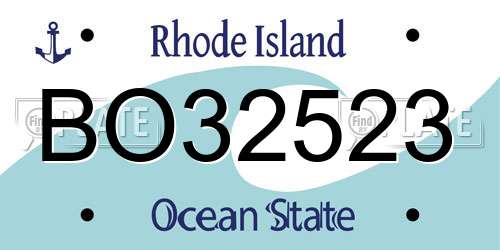 BO32523 Rhode Island License Plate