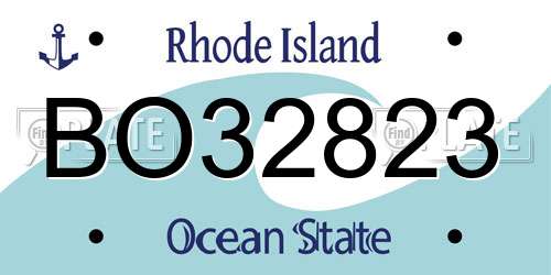 BO32823 Rhode Island License Plate