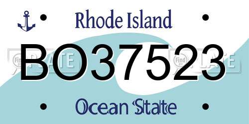 BO37523 Rhode Island License Plate
