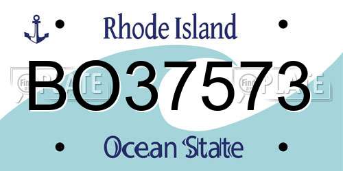 BO37573 Rhode Island License Plate