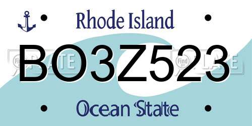 BO3Z523 Rhode Island License Plate