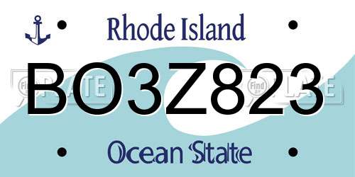 BO3Z823 Rhode Island License Plate