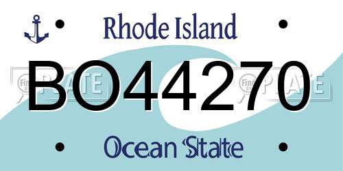 BO44270 Rhode Island License Plate