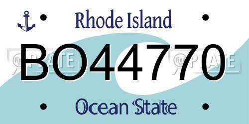 BO44770 Rhode Island License Plate