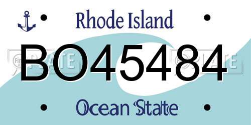 BO45484 Rhode Island License Plate