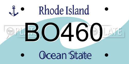 BO460 Rhode Island License Plate