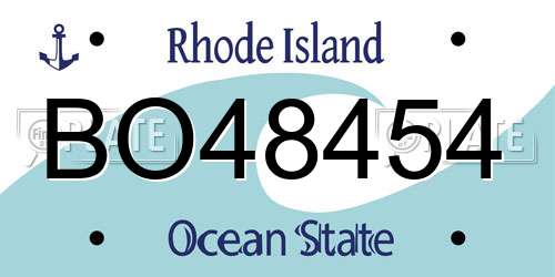 BO48454 Rhode Island License Plate