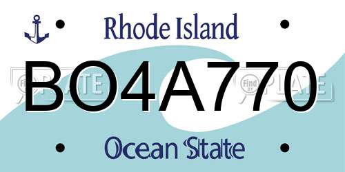 BO4A770 Rhode Island License Plate