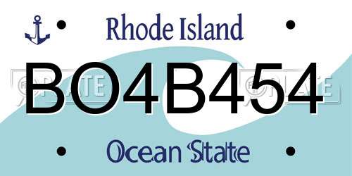 BO4B454 Rhode Island License Plate