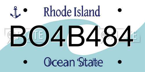 BO4B484 Rhode Island License Plate