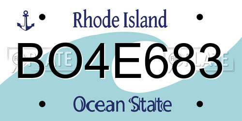 BO4E683 Rhode Island License Plate