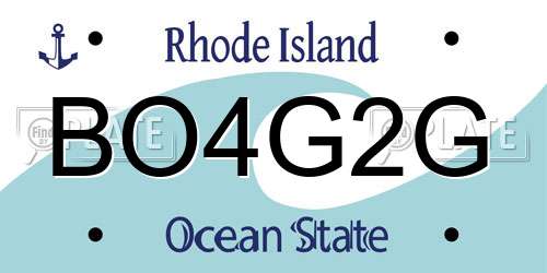 BO4G2G Rhode Island License Plate