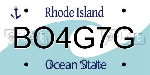BO4G7G Rhode Island License Plate