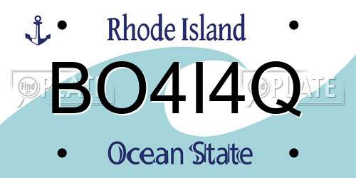BO4I4Q Rhode Island License Plate