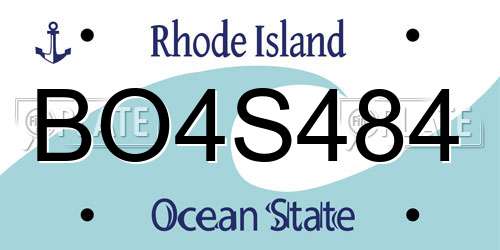 BO4S484 Rhode Island License Plate