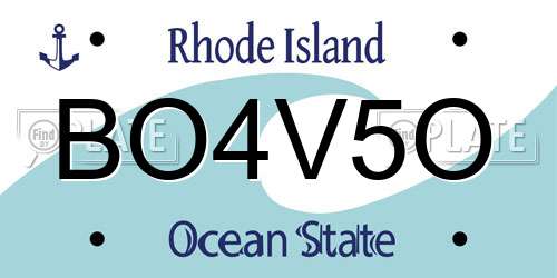 BO4V5O Rhode Island License Plate