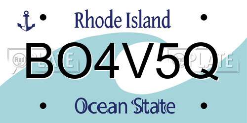 BO4V5Q Rhode Island License Plate
