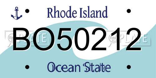 BO50212 Rhode Island License Plate