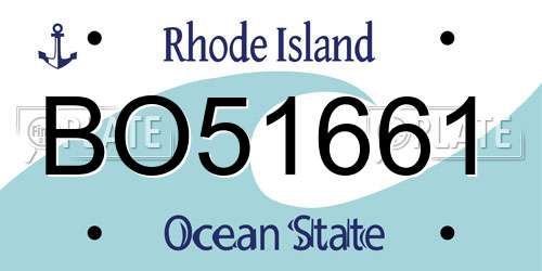 BO51661 Rhode Island License Plate