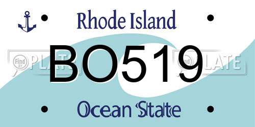 BO519 Rhode Island License Plate