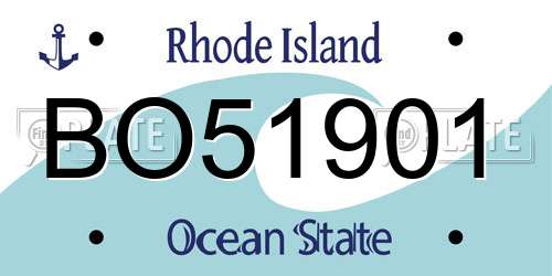 BO51901 Rhode Island License Plate